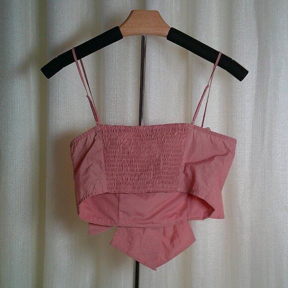 Divided Red Bow Front Crop Top in size S - Picture 5 of 5